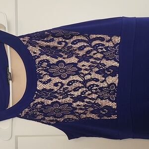 Royal Blue Lacey Party Ball Formal Gown New 1X Prom Cruise Mother of Bride/Groom